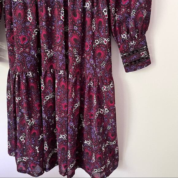Michael Kors Burgundy Paisley Dress Size 2 - Work or Night Out - Picture 12 of 14